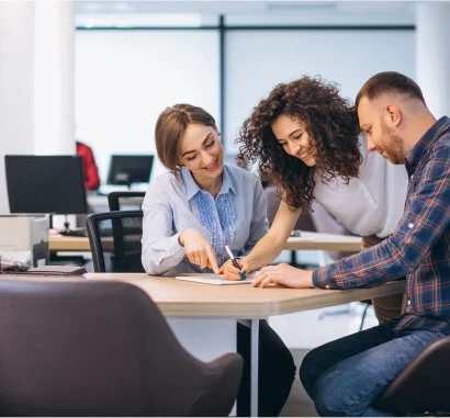 A team planning together