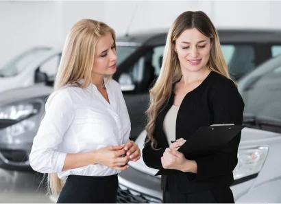People reviewing account information