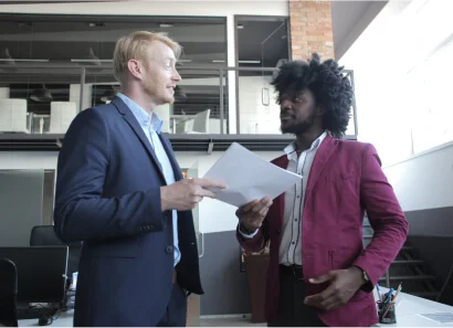 Professionals reviewing records